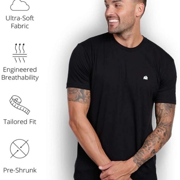 Brand New INTO THE AM Men's Fitted Modern Crew Neck Short Sleeve Logo Shirt - Picture 2 of 8